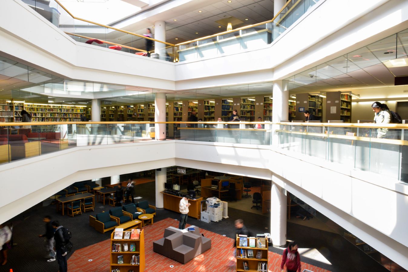 A side view of the lower level, 2nd floor and 3rd floor of the W. W. Hagerty Library